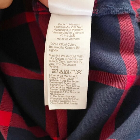 J. Crew Checkered in Dark Blue and Crimson Long Sleeve Button Up Plaid Shirt S - Picture 5 of 9